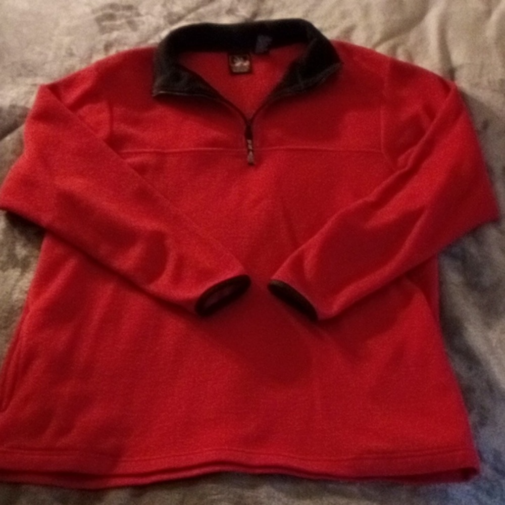 USA RED & BLACK FLEECE MENS LARGE  PULL OVER